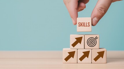 Develop skills and achieve goals for business success concept