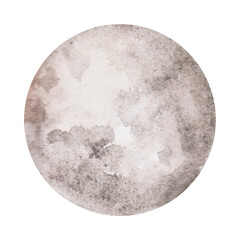 Watercolor Full Moon Celestial Body Illustration.