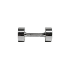 Chrome Dumbbell Isolated on Black Background - Fitness Equipment