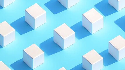 Obraz premium Abstract blue 3D cubes background design with geometric pattern and modern concept art