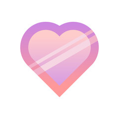 Pink purple heart love icon vector design
