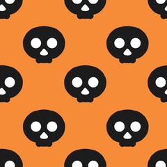seamless pattern with skulls. kawaii design. 