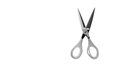 Silver scissors gleam against black. Modern, minimal product shot for crafting, office supply promos, or creative design projects.