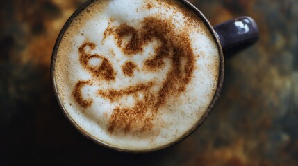 Frothy Cappuccino with Cinnamon Design for Warm Drink Lovers