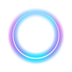 Glowing Neon Circle Frame Abstract Light Design.
