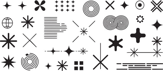 Fototapeta premium abstract geometric vector symbols set collection for graphic design seamless decorative elements