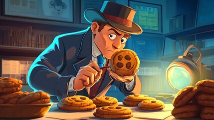 Man examining a cookie