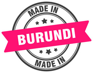 Fototapeta premium Made in Burundi round sign. Made in Burundi stamp.