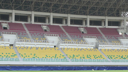 empty stands in a football stadium with no spectators
