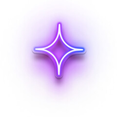 Obraz premium Glowing Purple Neon Star Sparkle Icon.