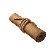 Rolled Parchment Tied with Hemp Rope, Antique Style Scroll