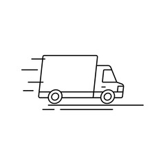 Speedy delivery truck illustration for marketing