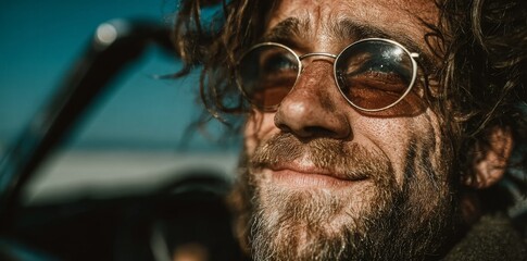 Happy Man. Bearded man