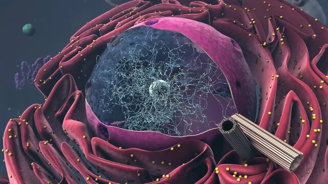 Components of Eukaryotic cell - 3d illustration
