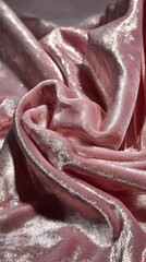Soft, lustrous pink velvet fabric with subtle shimmer, draped in elegant folds
