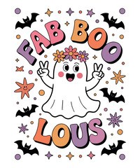 Fab-Boo-Lous Cute Ghost Halloween Shirt