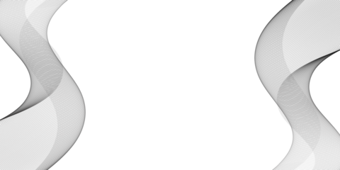 Soundwave Abstract Flowing Black Lines Transparent Background, Futuristic Waveform Pattern for Audio Visualizers, Posters, and Creative Digital Artwork