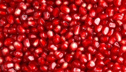 Fresh Pomegranate Seeds with Water Droplets in Macro Closeup