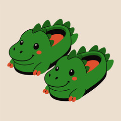 Cute Cartoon Dinosaur Slippers with Smiling Faces