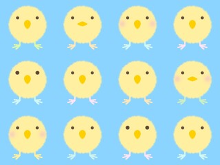 黄色いヒヨコのシームレスパターン　C-3
