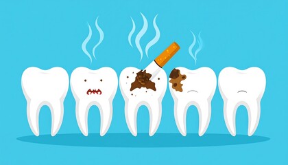 Smoking impact on teeth illustration