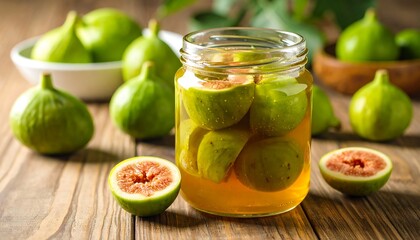 Preserved figs in glass jar