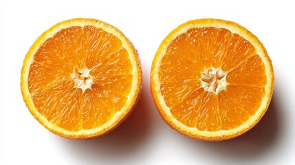 Two vibrant orange halves offering a burst of citrus freshness for a healthy lifestyle concept today