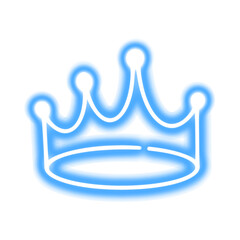 Neon Blue Crown Illustration Design.