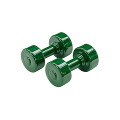 Pair of Green Dumbbells for Fitness and Exercise