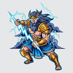 Fototapeta premium god zeus vector illustration
