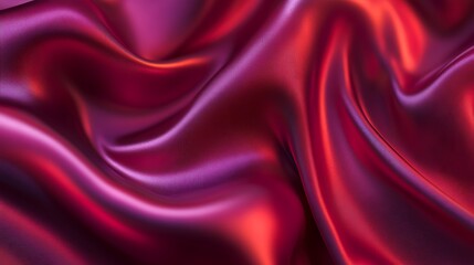 Fototapeta premium Elegant red satin silk fabric background with smooth flowing texture and luxurious decorative design