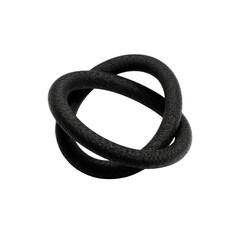 Abstract Intertwined Rings Black 3D Render of Connectedness