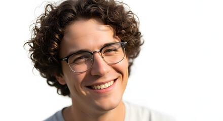 Fototapeta premium Young man with glasses on white background 