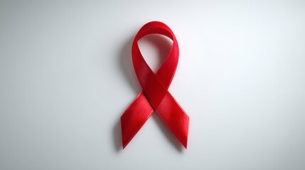 A simple red ribbon loop is a powerful symbol of support for global health campaigns, including HIV and AIDS awareness