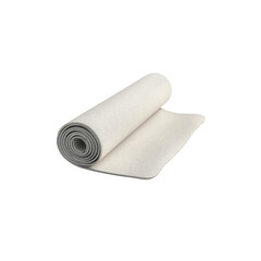 Rolled Up Off-White Exercise Mat with Gray Backing