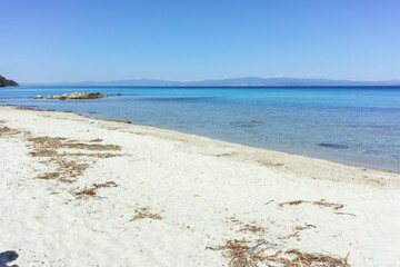 Obraz premium Kassandra coastline near town of Kallithea, Chalkidiki, Greece