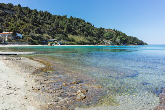 Kassandra coastline near town of Kallithea, Chalkidiki, Greece
