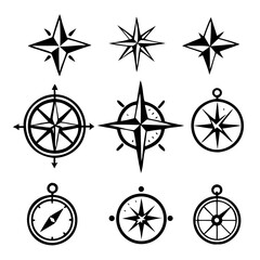 Obraz premium Compasses icons set vector illustration design