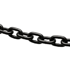 Obraz premium Black String Metal Chain isolated on white transparent background, Black Chain PNG 