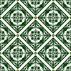 Classic Damask gold and red color Seamless Pattern on a pearl color background.	