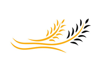 agriculture wheat logo design vector template icon isolated