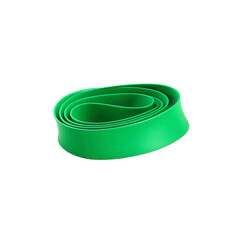 Abstract Green Rubber Bands Nested Together on Black Background