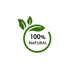 100% natural vector logo design. 100% natural icon for product food , vector illustration