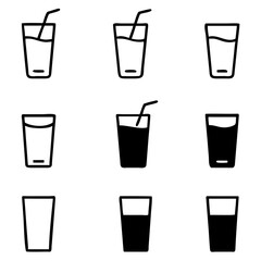 water glass icon. Flat Water glass, drink symbol vector illustration
