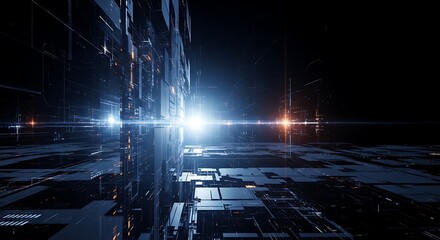 Experience the future with this stunning digital cityscape, a gateway to innovation and endless possibilities.