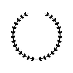 Round Laurel Wreath Icon Graphic Vector Collection