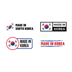 Made in Korea Flag Badge & Label Vector Collection