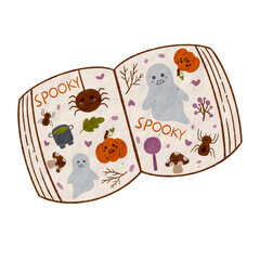 Halloween pumpkin, ghost, spider and another Halloween elements sticker.