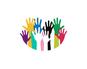 colorful up hand background, illustration vector template