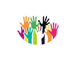 Fototapeta premium colorful up hand background, illustration vector template